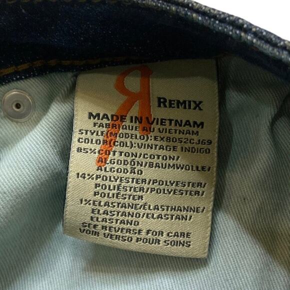 Remix By Rock Revival Jeans Women Size 29 Mid-Rise Straight Dark Wash Denim - Picture 9 of 13